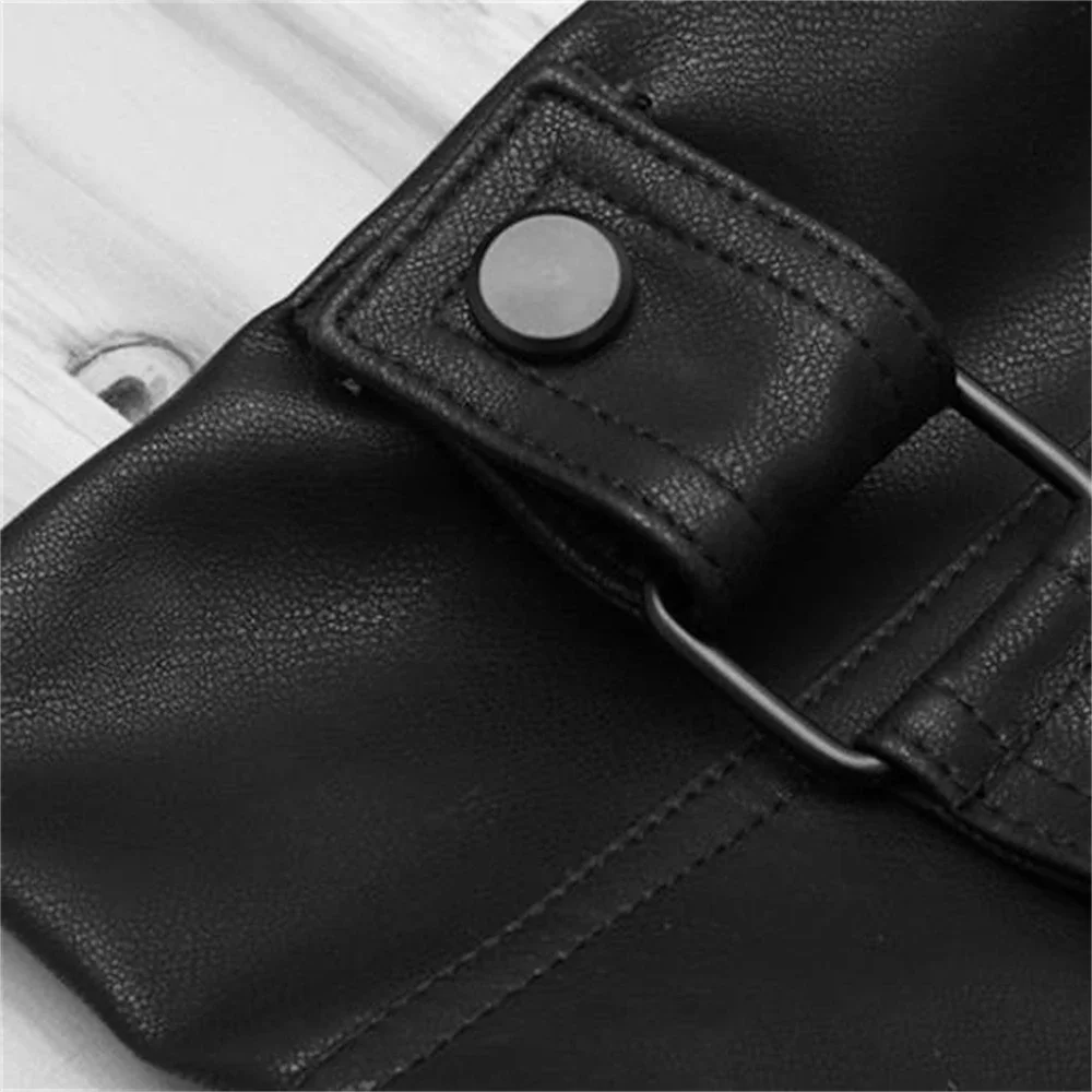 Giacca da motociclista in ecopelle da donna Cappotto bianco rosso Colletto couverture Giacche da moto in PU Capispalla streetwear allentato Primavera Novità