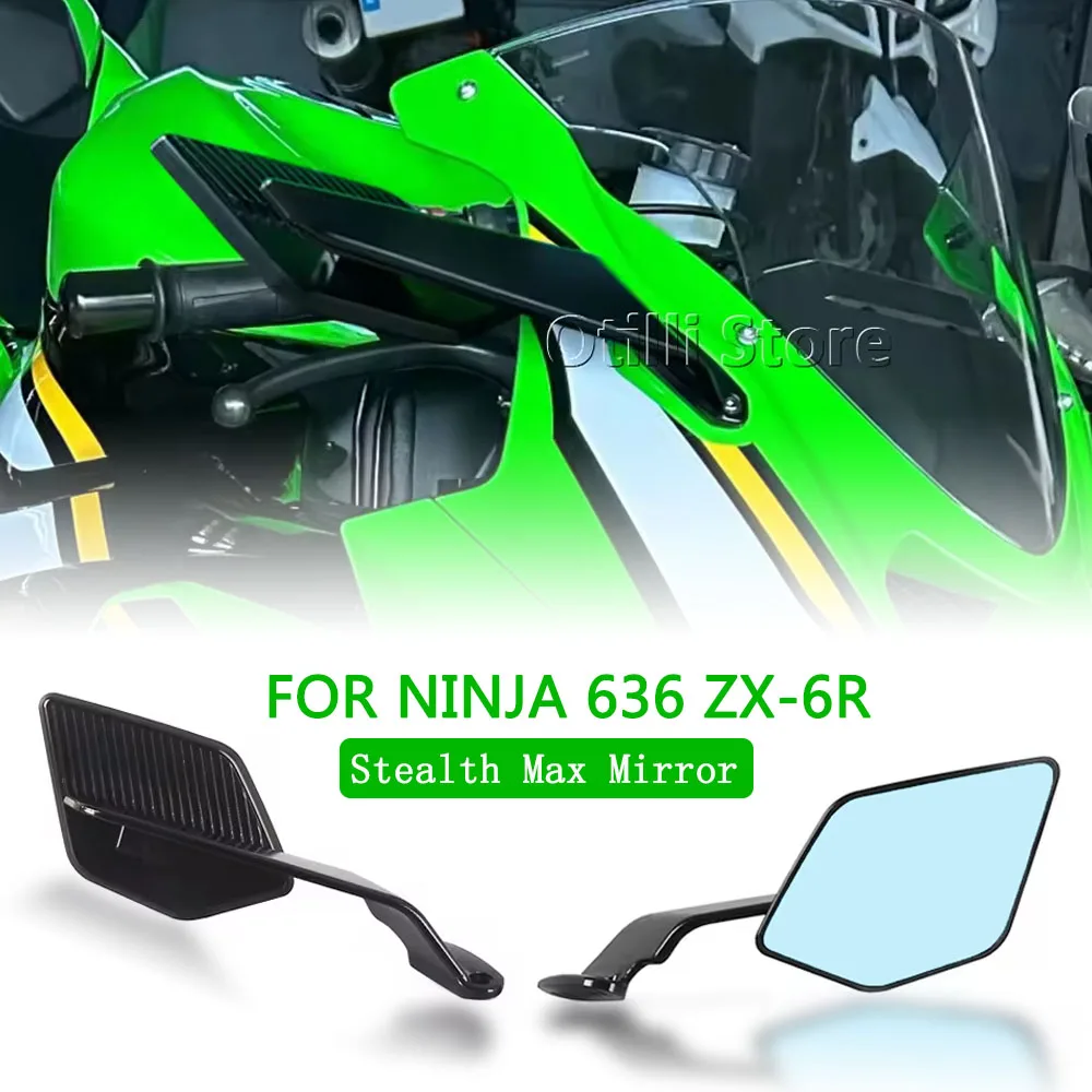 

For Kawasaki Ninja 636 ZX-6R ZX6R 2025-2019 Rearview Mirrors Stealth Mirrors Sport Winglet Mirrors Adjustable Stealth Mirrors
