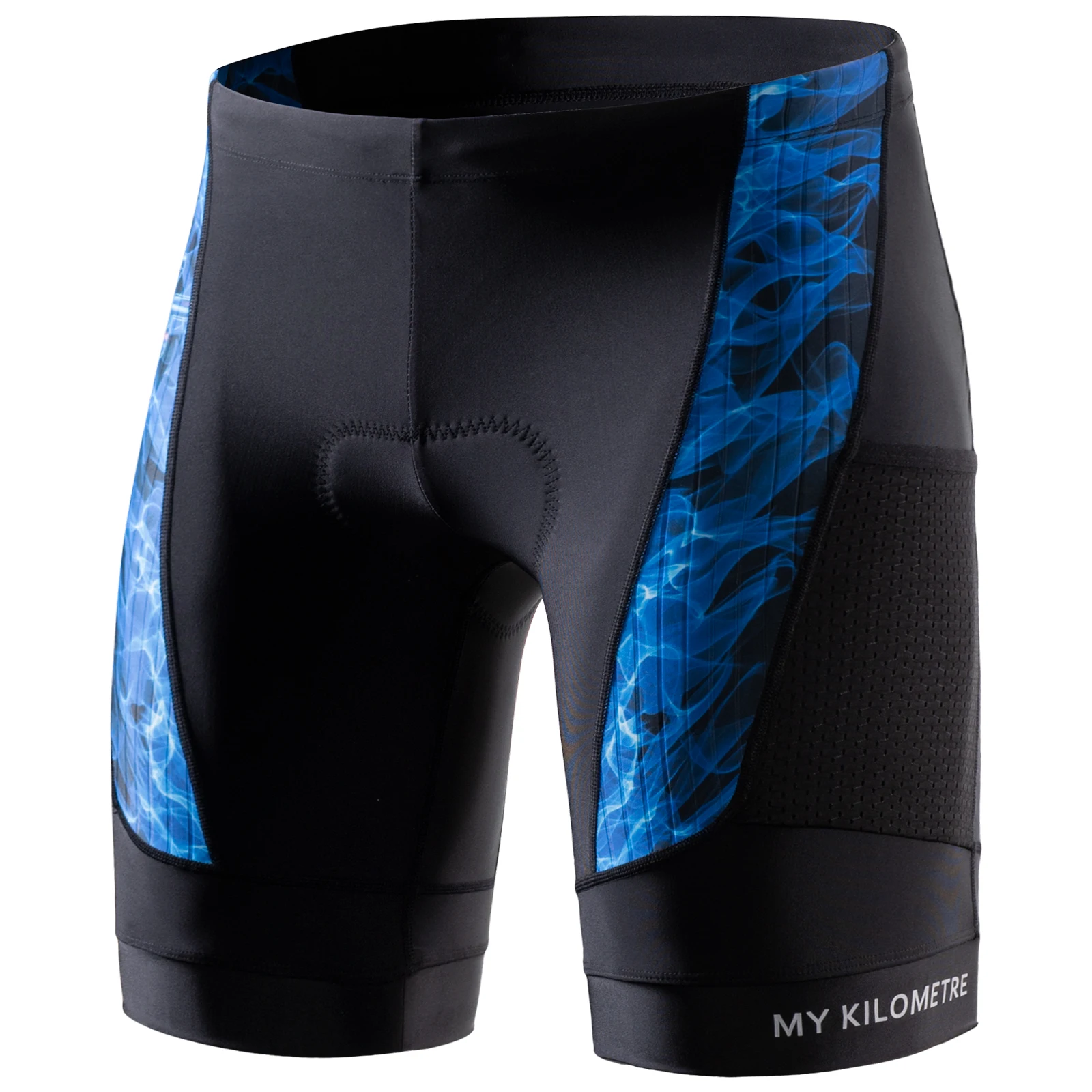 Men's Triathlon Shorts 9 Inch with Padding - Cycling Swimming Run Shorts with Adjustable Drawstring, Leg Pockets & Padded Liner