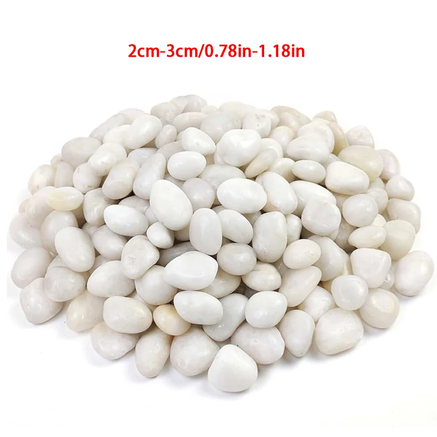 250/350/450g Polished White River Rocks, Practical Ornamental Stones for Plant Pot Topping, Vase Filler, Aquarium Layout, XJM