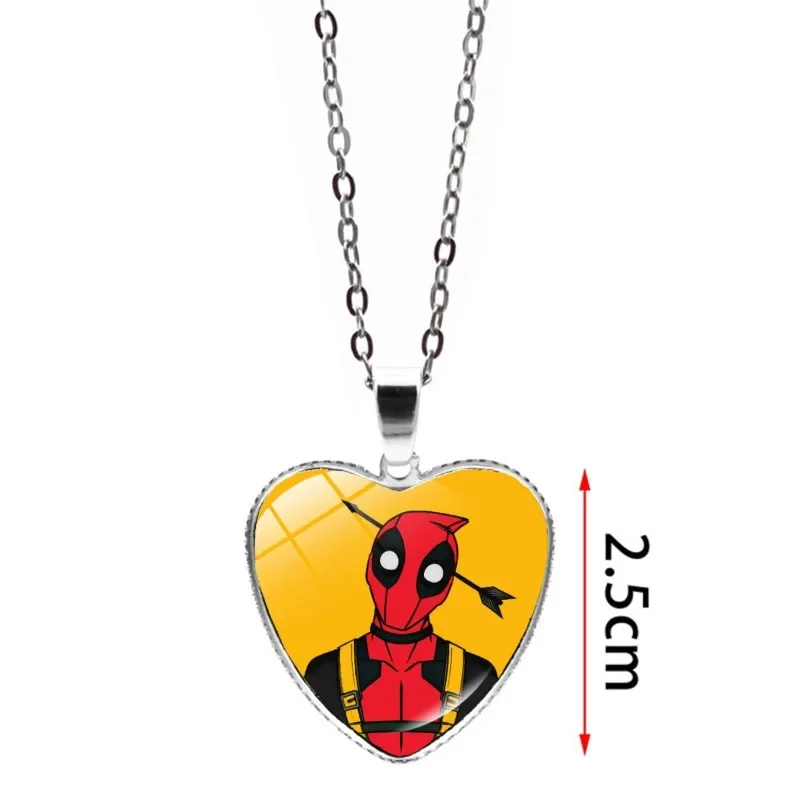 Disney Marvel Deadpool Wolverine Heart Necklace Best Friend Jewelry Women's Deadpool Wolverine Heart Pendant Sweater Bracelets