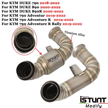 Titanium Legering Motorfiets Uitlaat Ontsnapping Voor Ktm Hertog 790 890 Avontuur R Rally 2018 - 2020 Rep Originele Slip On Mid Link Pipe