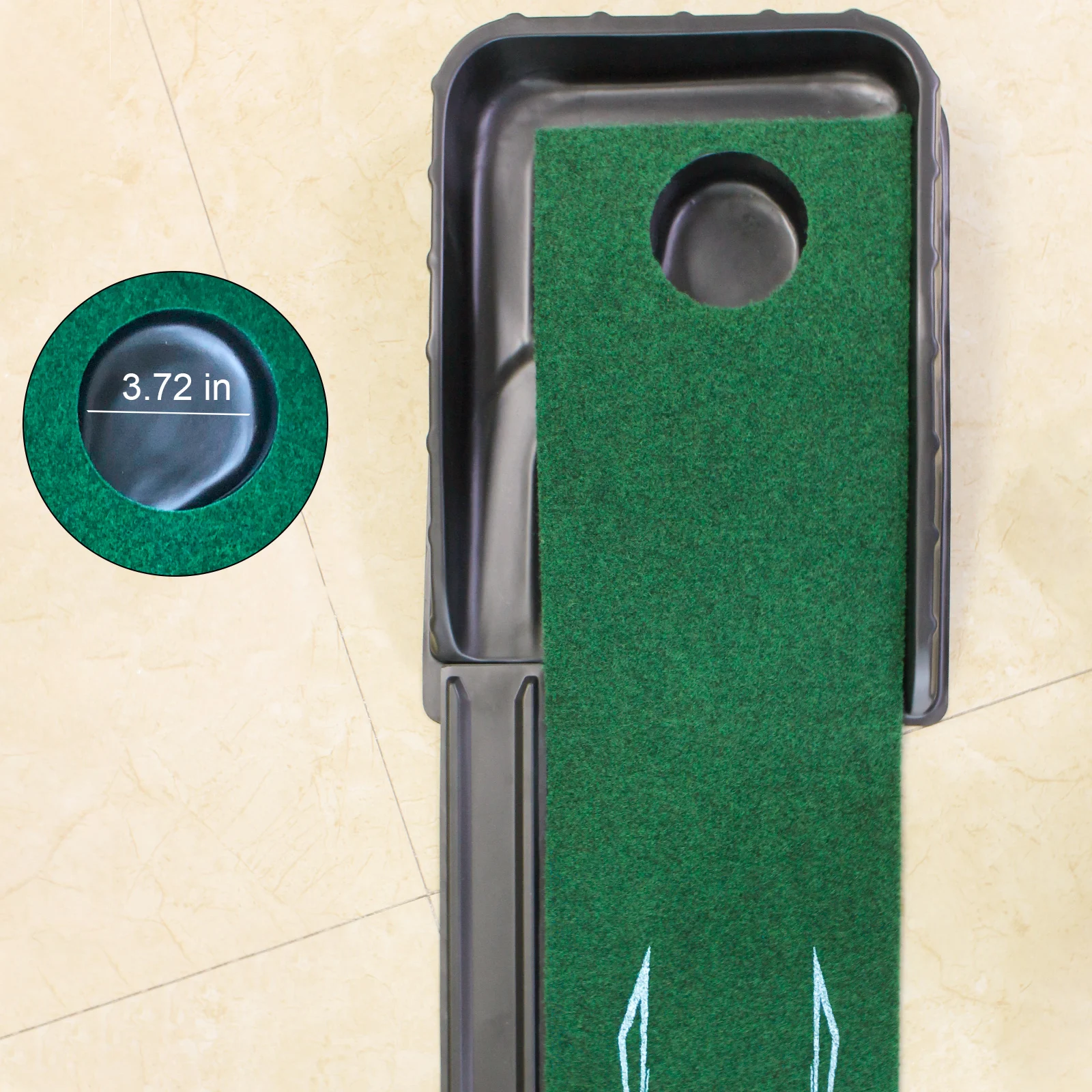 CRESTGOLF-alfombrilla de Golf para interiores, con retorno automático de bolas y guías de alineación, Putting Green