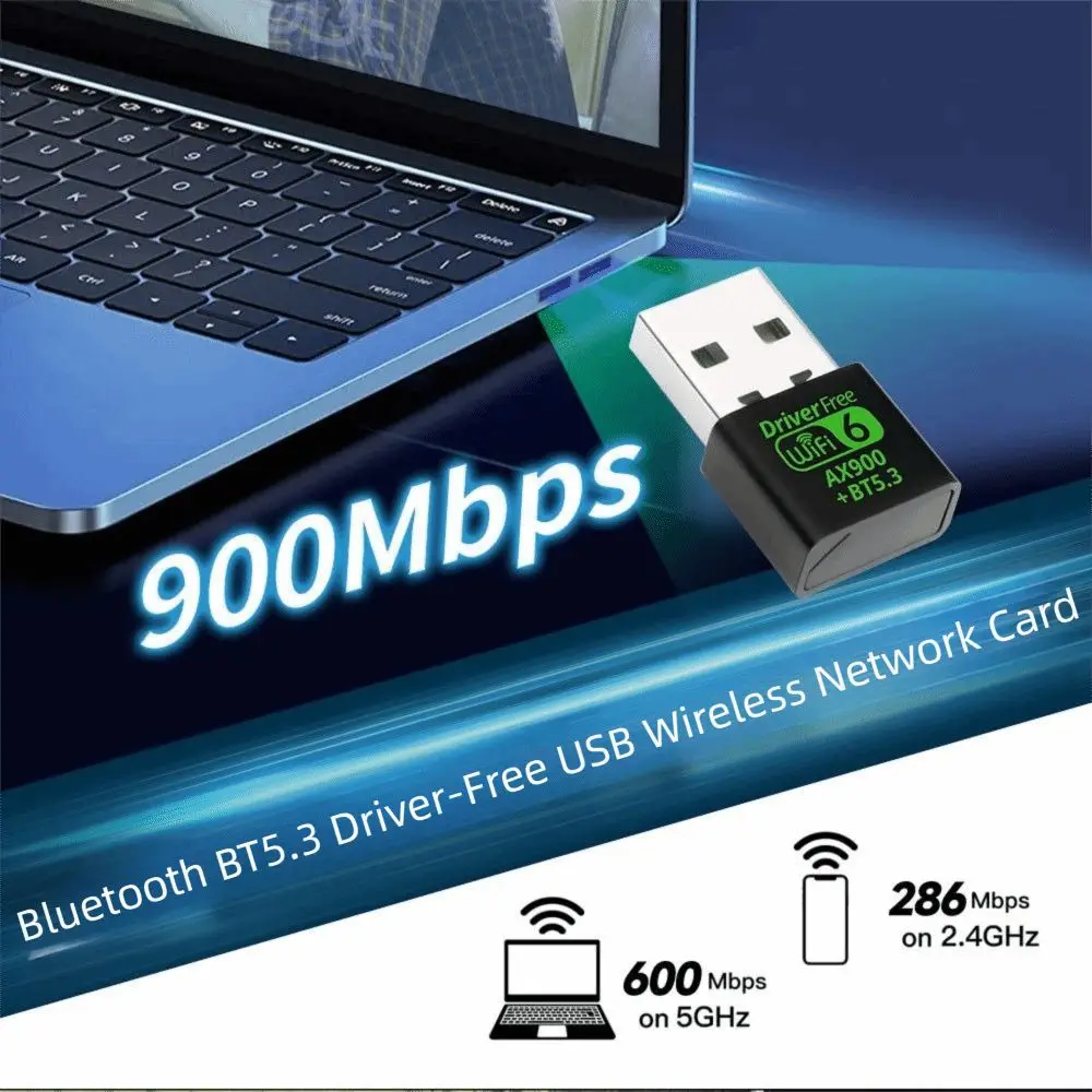 Ricevitore WiFi Adattatore di rete Wifi AX900 Dongle WLAN Bluetooth 5.3 Ricevitore WiFi wireless dual band