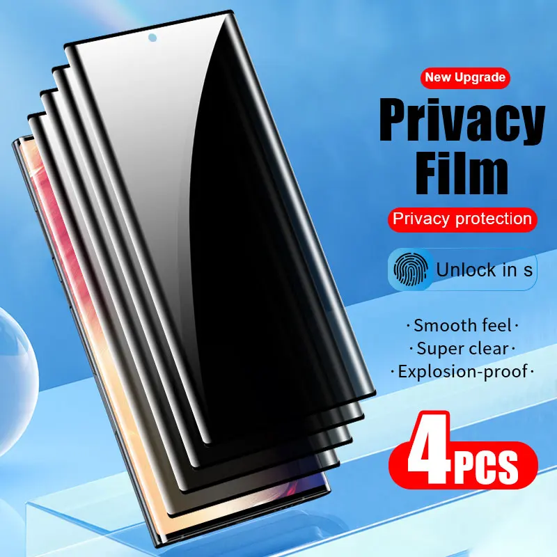 4pcs Phone Screen Protector Protective Film For Samsung S24 S23 Privacy Tempered Glass smartphone S22 S21 S20 Note 20 Ultra