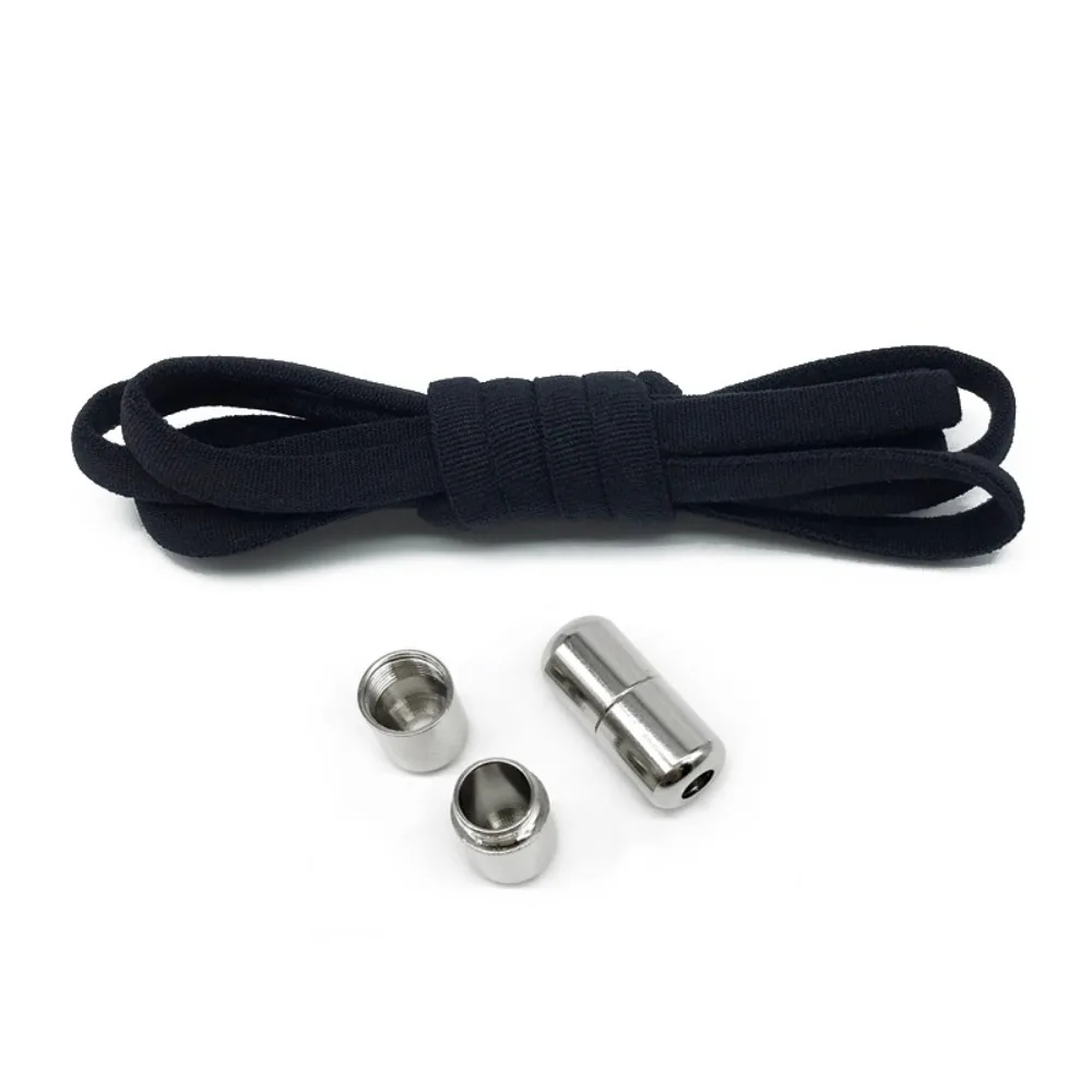 Halbkreisförmige Schnürsenkel ohne Binden mit Metallverschluss, elastische Sneaker-Schnürsenkel, verstellbar, Einheitsgröße, Schuhzubehör