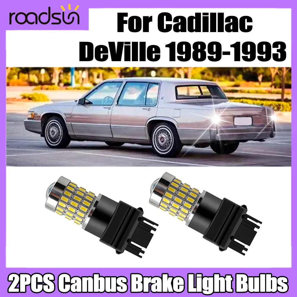 

2PCS 3157 P27/7W T25 Projetor Lens Light Canbus No error Car LED Brake Light Bulbs For Cadillac DeVille 1989 1990 1991 1992 1993