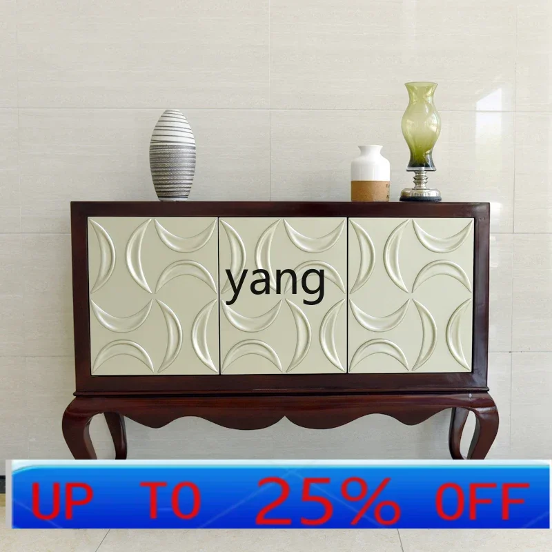 

LMM neoclassical crescent moon shoe cabinet entrance solid wood dining side cabinet entry door decoration bedroom TV cabinet