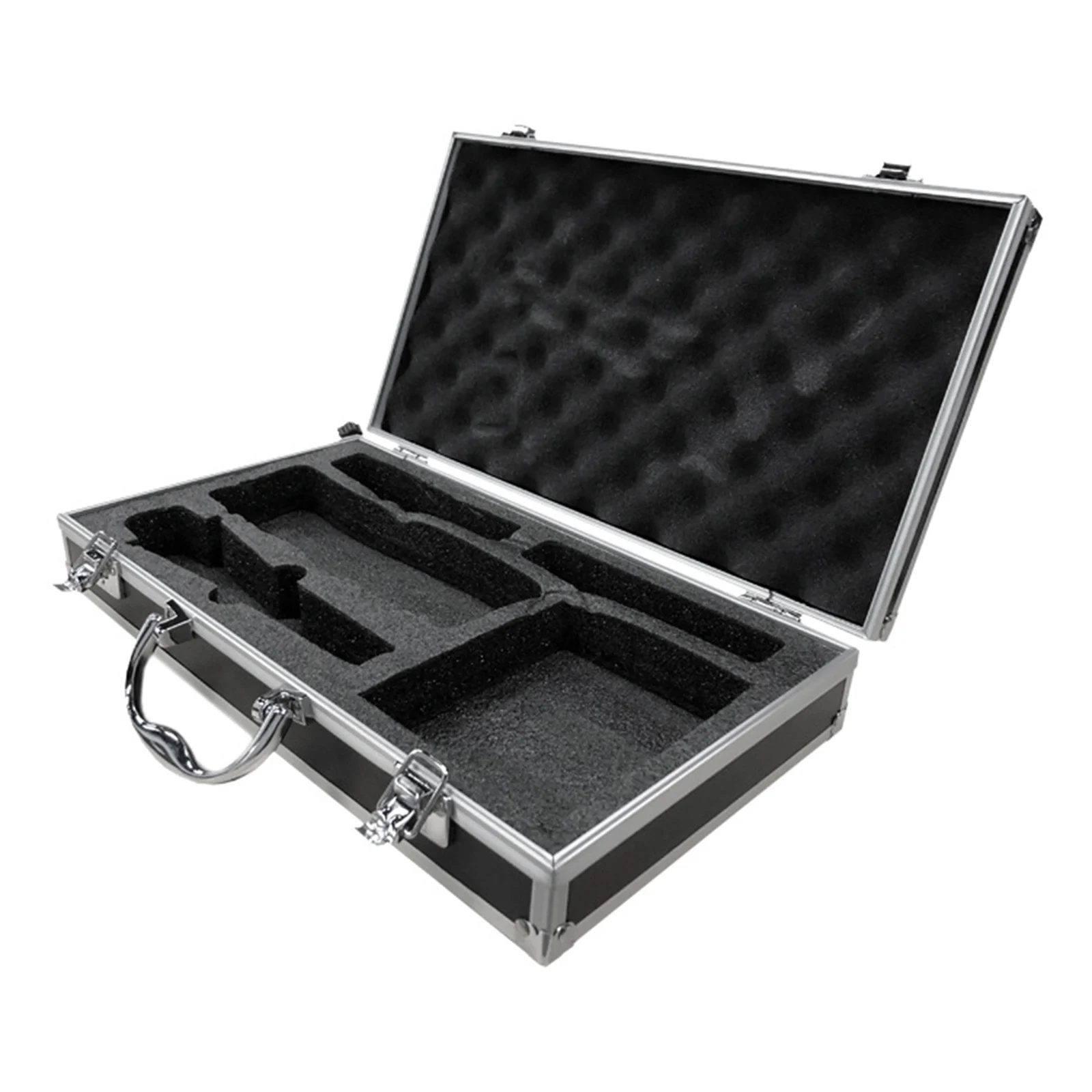 Large Size Carrying Case Customizable Pre-Diced Foam Aluminum Alloy Sturdy Build Ideal for Wireless Mic System Storage