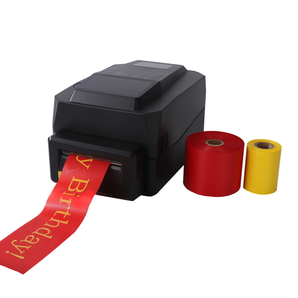 4-Inch Thermal Transfer Sticker Label Printer Maker Machine Office Shipping Plastic POS Barcode Printing Ribbon Label Print