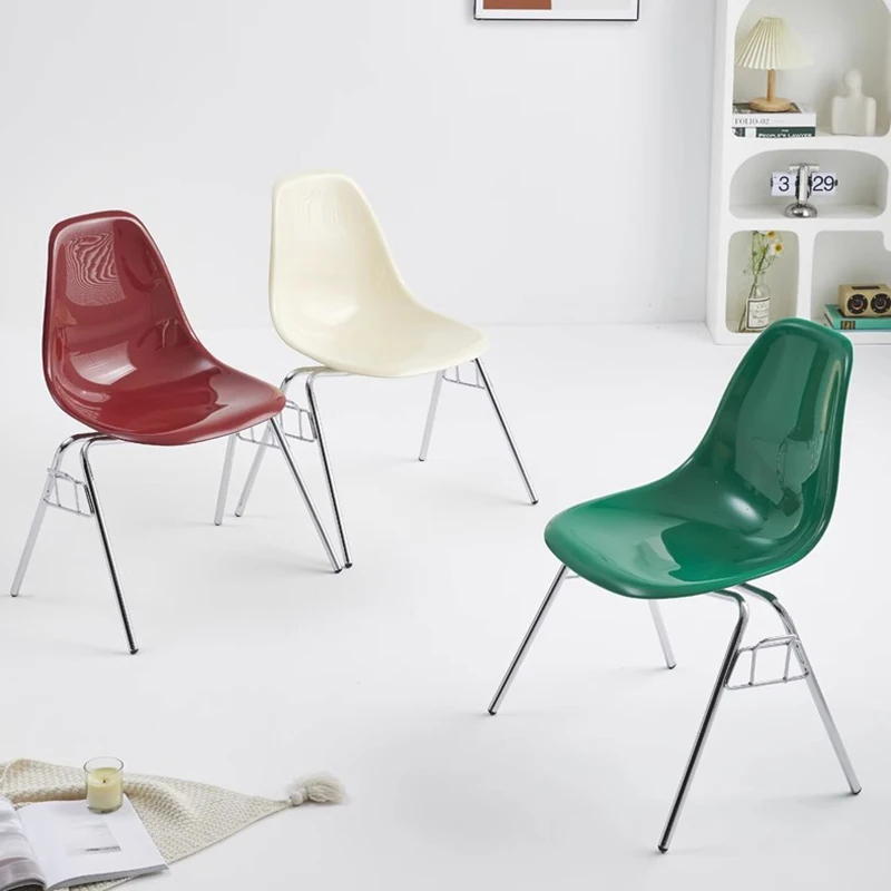 Nordic Unique Dining Chairs Ergonomic Multicolor Floor Mid Century Dining Chairs Metal Lounge Chaises Salle Manger Furniture