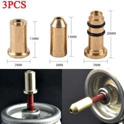 3X Reusable Brass Copper Nozzle Refill Butane Gas Adapter Inflatable Head For Gas Lighter Gas Filling Cylinder Tank Accessories