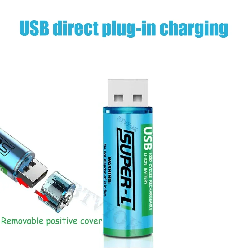 1.5V AA rechargeable battery 1000mWh USB AA rechargeable li-ion battery for remote control mouse small fan Electric toy battery