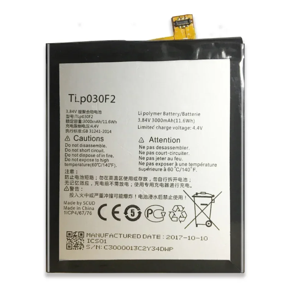 Mobile Battery TLP030F2 TLP030F1 For TCL Alcatel One Touch Idol 4S OT-6070 OT-6070K OT-6070O OT-6070Y For BlackBerry DTEK60