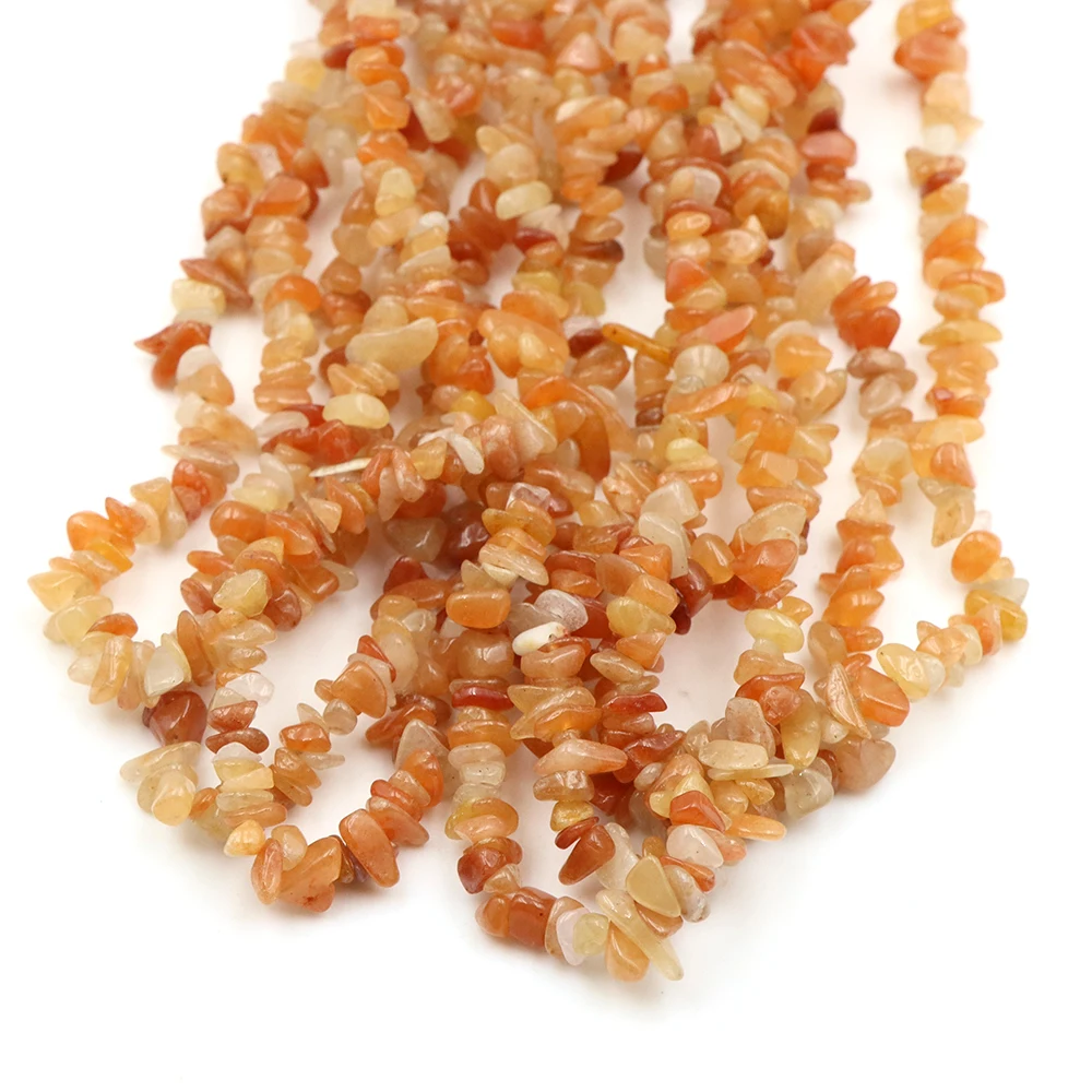 3-5mm Natural Irregular Orange Aventurine Stone Beads Gravel Chips Loose Spacer Beads for Jewelry Making DIY Bracelet Necklace