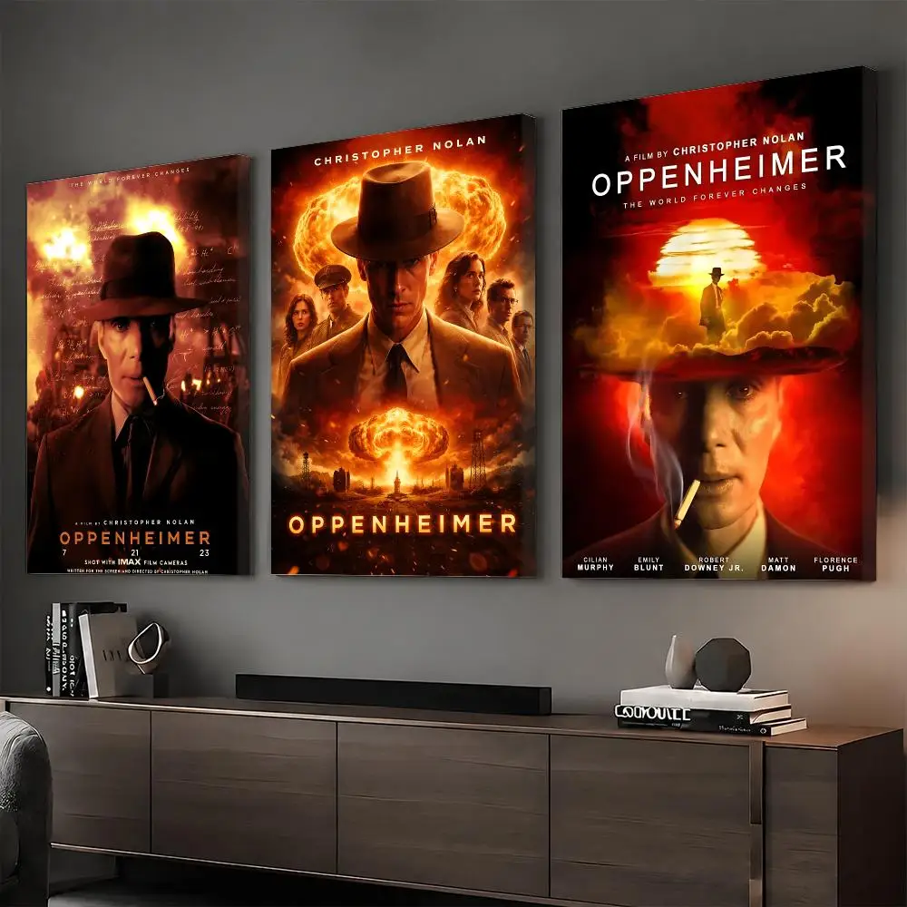 Classic Movie O-Oppenheimer Painting Calligraphy HD Canvas Print Poster Wall Art | Optional Frame | Modern Hallway Decor