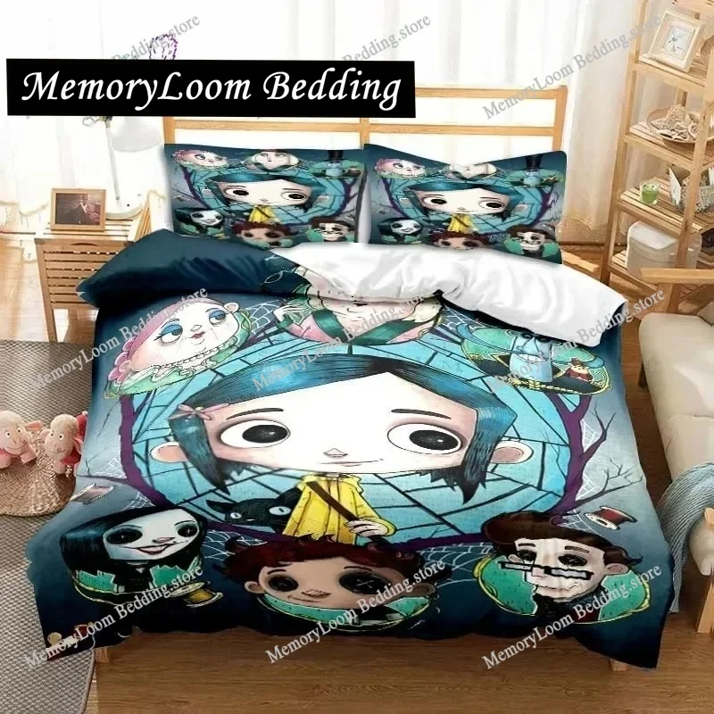 

Coraline Cartoon Print Home Girl Bedding Set Single Twin Full Queen King Size Bed Set Adult Kid Bedroom Bedding Gift