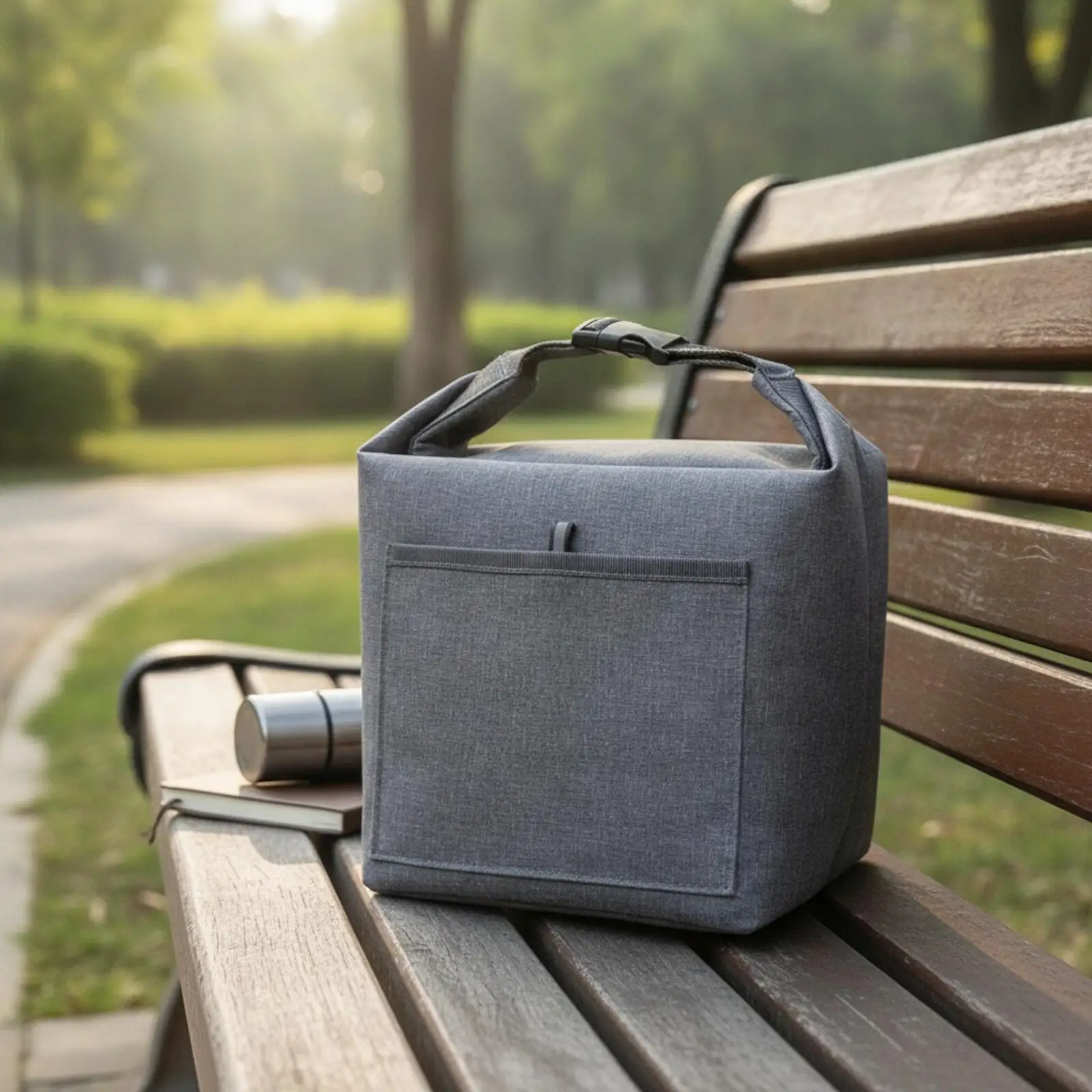 Insulated Food Container for Travel Insulated Lunch Box with Strap Compact Square Thermal Meal Carrier