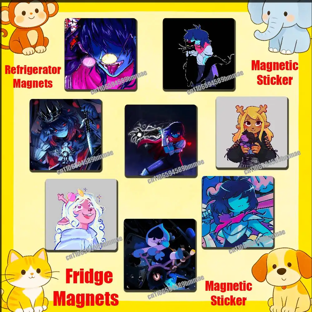 

For D-Deltarune K-Kris N-Noelle Fridge Freezer Refrigerator Magnets Metal Cabinet Magnetic Sticker Cover Home