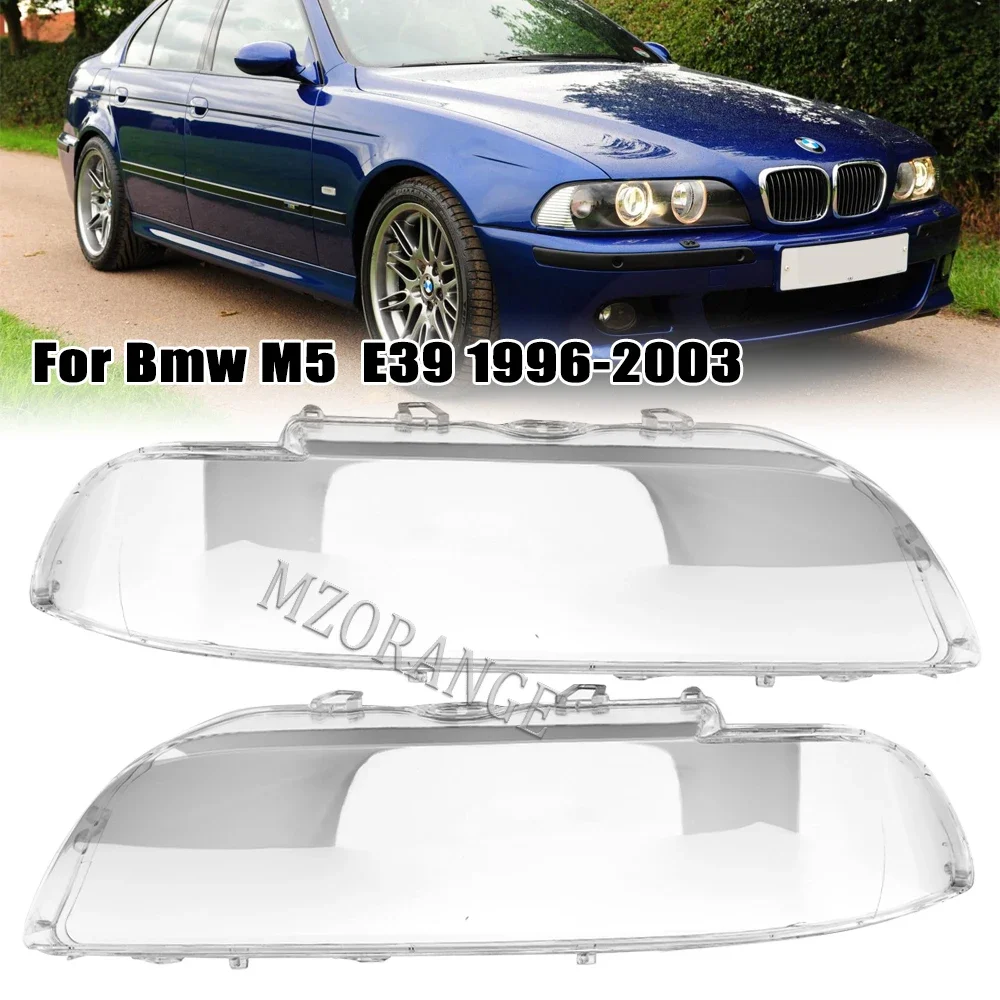 Headlamp Lens Cover Car Headlight for BMW E39 facelift 1996-2003 4-Door headlights lampshade 63128375301 63128375302 Accessories