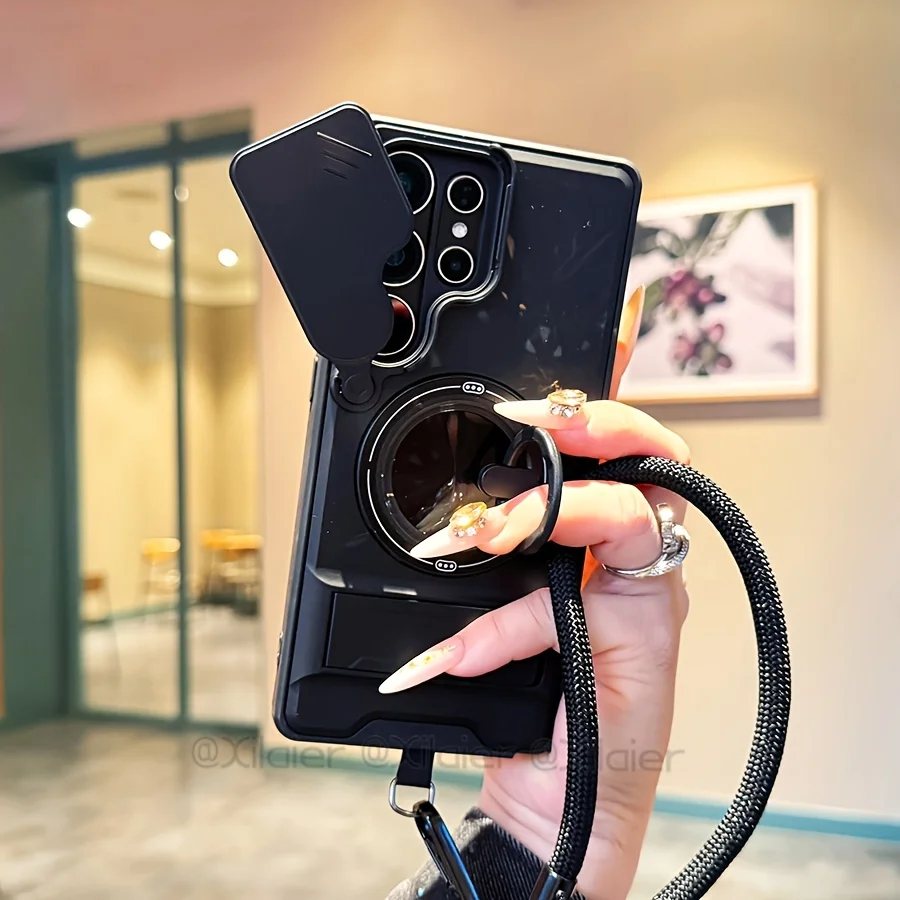 for Samsung Galaxy S26 S24 S23 Ultra S25 Edge FE Multifunctional Phone Case. with Lanyard,  Stand,for Car Mounts. - view 5