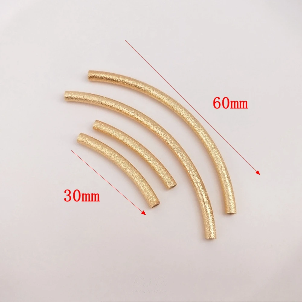 Copper Curved Tube Connector Long Tube Charm Beads Connector 10pcs/lot For DIY Jewelry Making Bracelets Necklace image 6