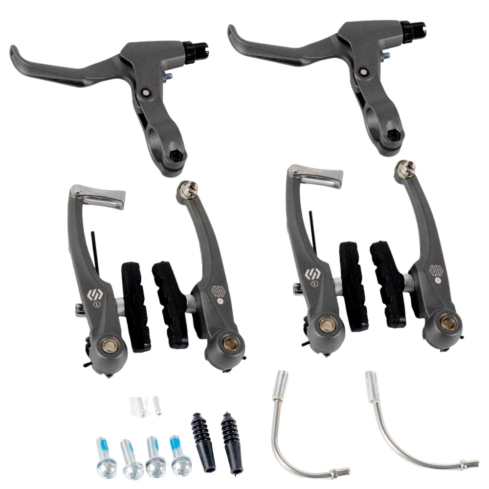 CHOOEE MTB Fahrrad V Bremssattel Hebel Set Liner Pull Straße Mountainbike V Bremsen Bremssättel Grau
