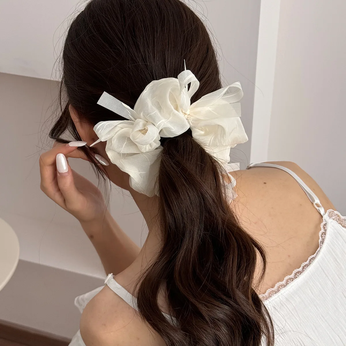 

Резинки для волос Balletcore для девочек, пастельные тюлевые резинки для волос с бантом, корейский стиль, нежные аксессуары для волос для женщин, низкая насыщенность