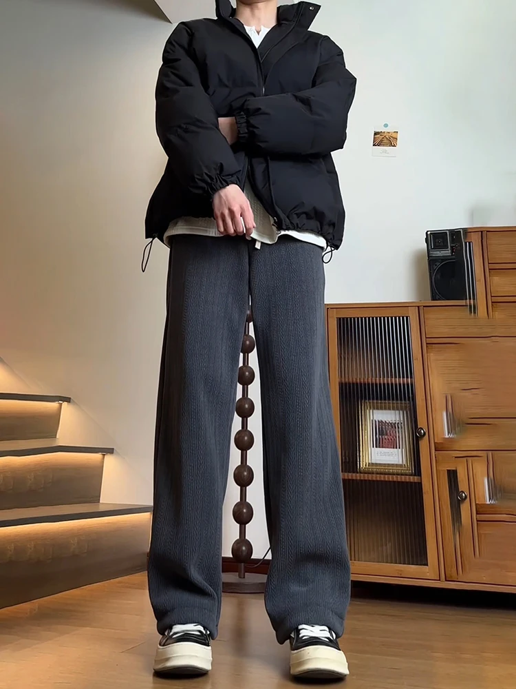 

Мужские вельветовые спортивные брюки на осень-зиму, утепленные, прямого кроя, повседневные, универсальные, в американском ретро-стиле