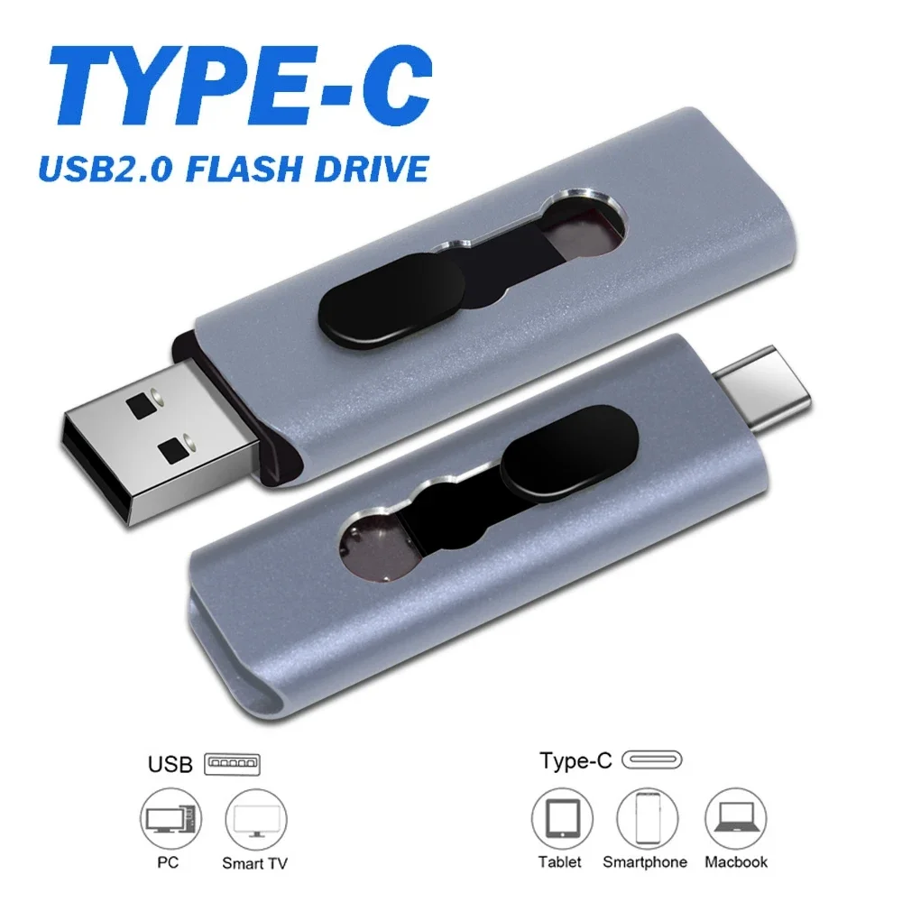 Nuovo Pen Drive 2 IN 1 di tipo C 2.0 128GB usb Memory Stick 64GB Pendrive U Disk per telefono Android/PC flash drive cle usb originale