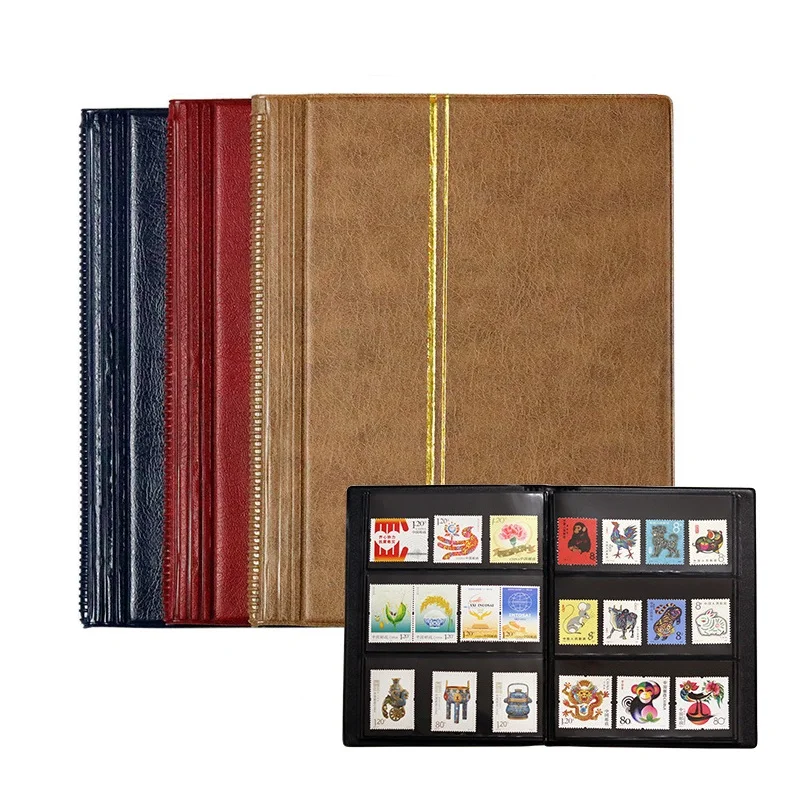 Postal Stamp Collection Album Book 20 Sheets Double Sided Stamp Collecting Storage Bag Empty Stamp Collection Booklet