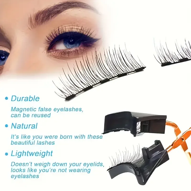 Set di ciglia finte magnetiche facili da applicare: riutilizzabili, nessuna colla richiesta: arricciatura naturale e volume, comodo e sicuro per i principianti