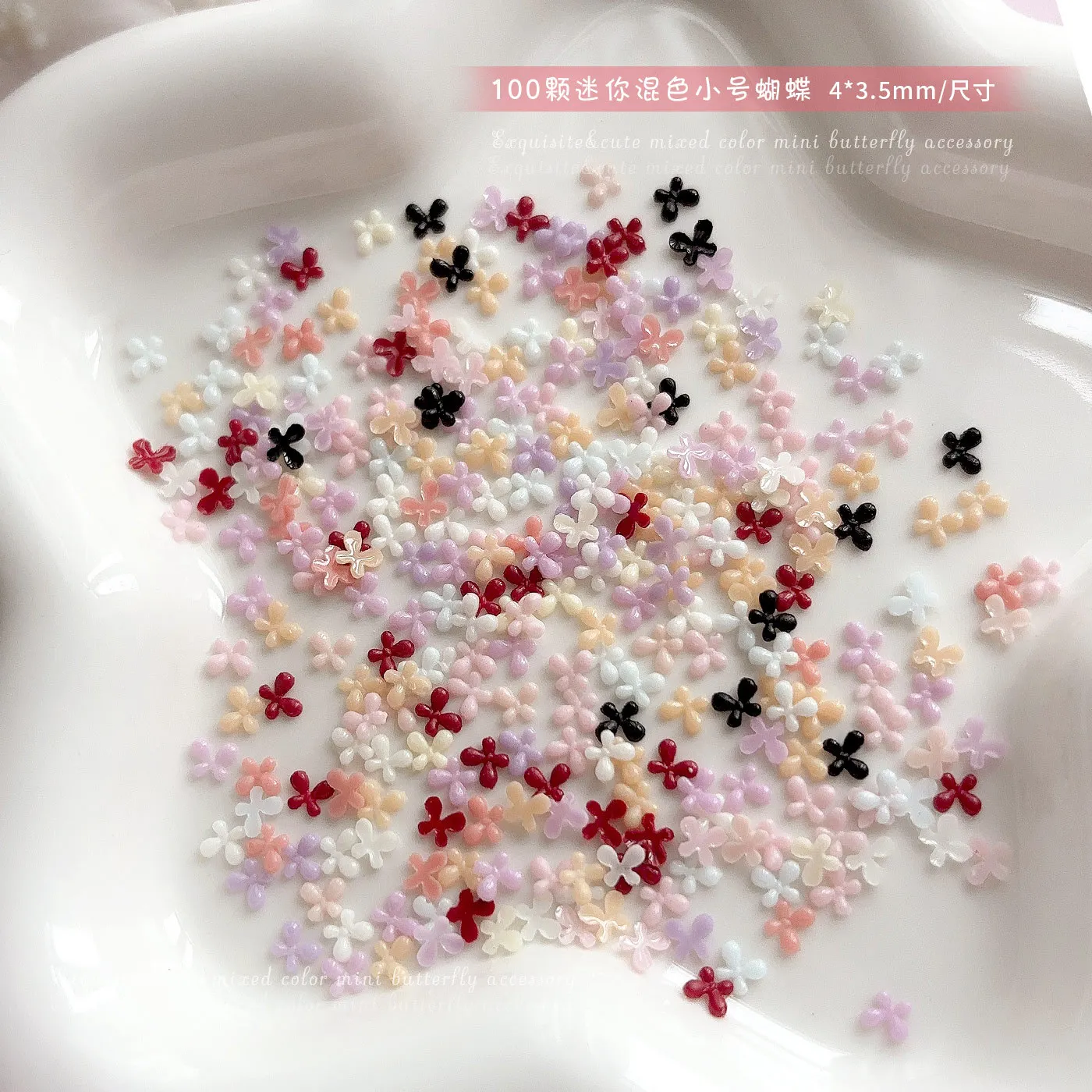 Small Resin Colorful Flowers Butterfly Drill Jewelry Alloy Golden Silver Nail Art Decorations Charms Manicure Tools Accessories