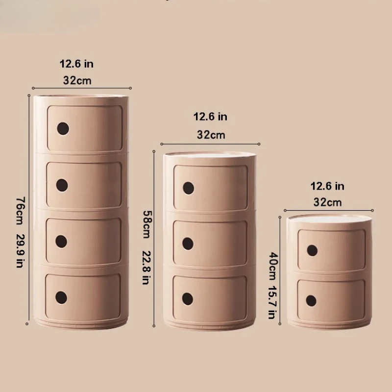 Round bedside table nordic plastic Bedside cabinet for bedroom small side end table nightstand