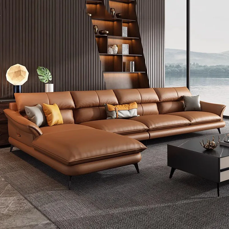 Minimalista Italian Style Living Room Sofas Luxury Reception L Shape Funda Sofa Relax Multifunctional Canape Salon Furniture