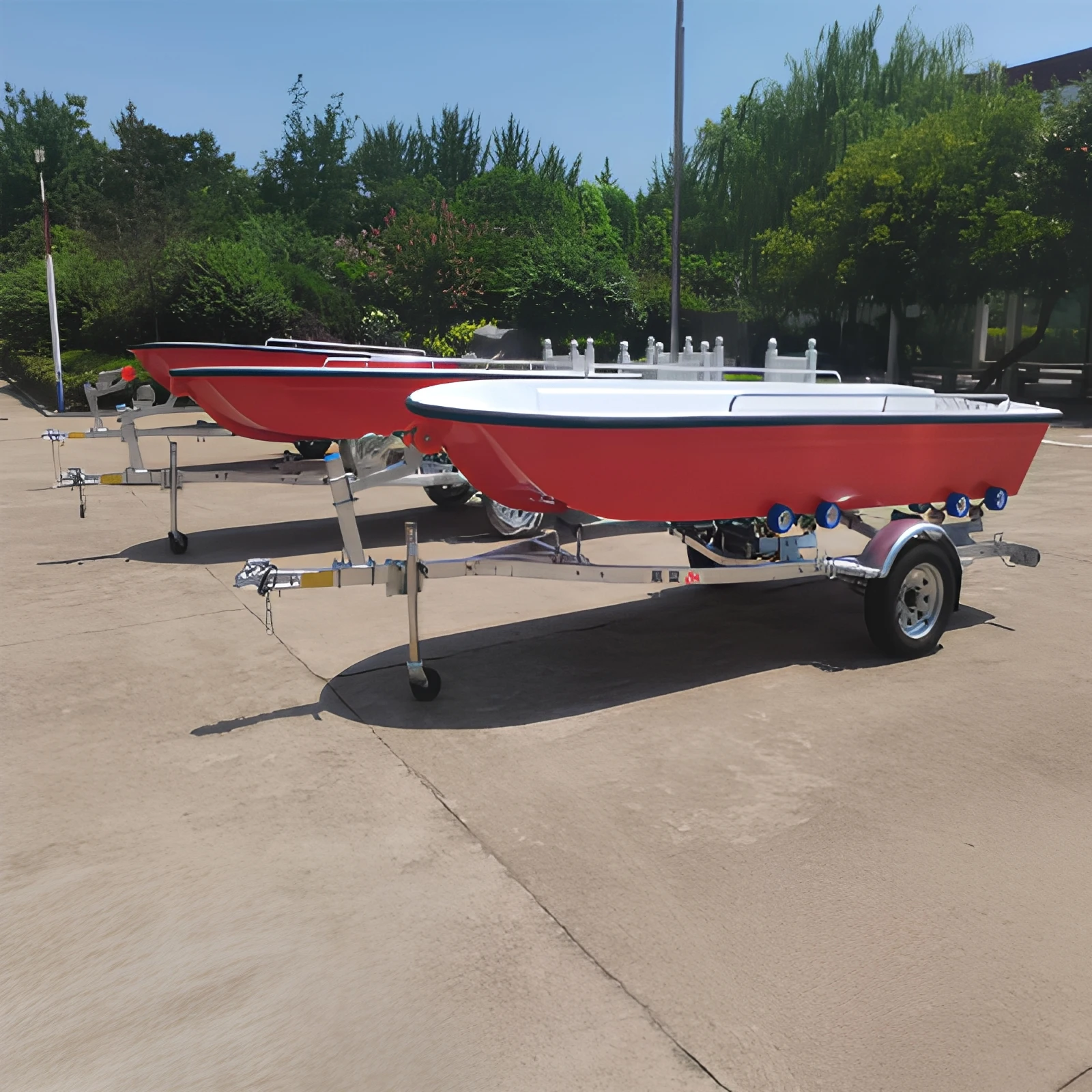 Aomai Inflatable Boat Motorboat Assault Boat Trailer Carrier Lure Boat Speedboat Yacht Marine Trailer Single Floor