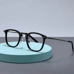Eyeluyan High quality Optical Glasses Frame Men and Women Fashion Acetate Titanium Square Eyeglasses Spectacle Frame