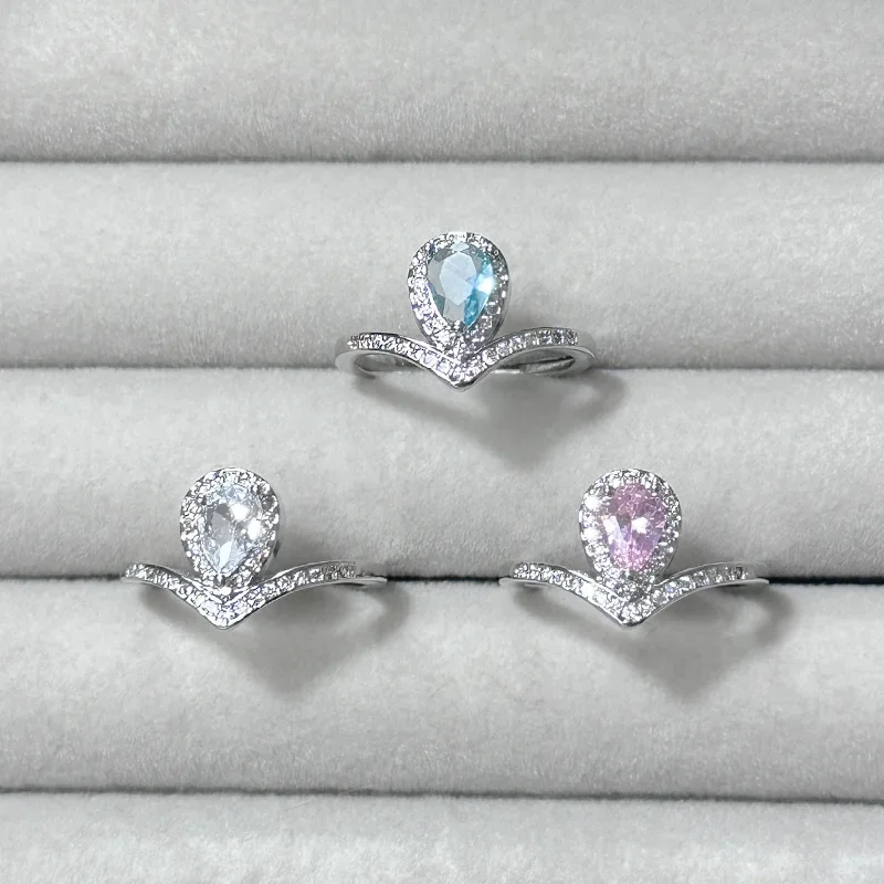 MDL مويسانيتي 1 نمط أتمنى البوب نمط هونج كونج نمط تاج تقليد مويسان تألق الأميرة الوردي الدائري