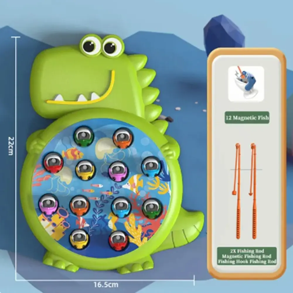 Juguete de pesca magnético para bebé, caña de pescar, plato de pesca, juego de juguetes de pesca eléctricos, juguetes educativos para edades tempranas de dibujos animados, juego de pesca magnético