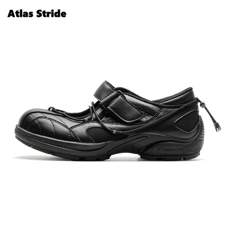 

Women's Breathable Mary Jane Sneakers Magic Strap Chunky Sole Height-increasing Lightweight Non-slip Sole Soft Insole Retro Shoe