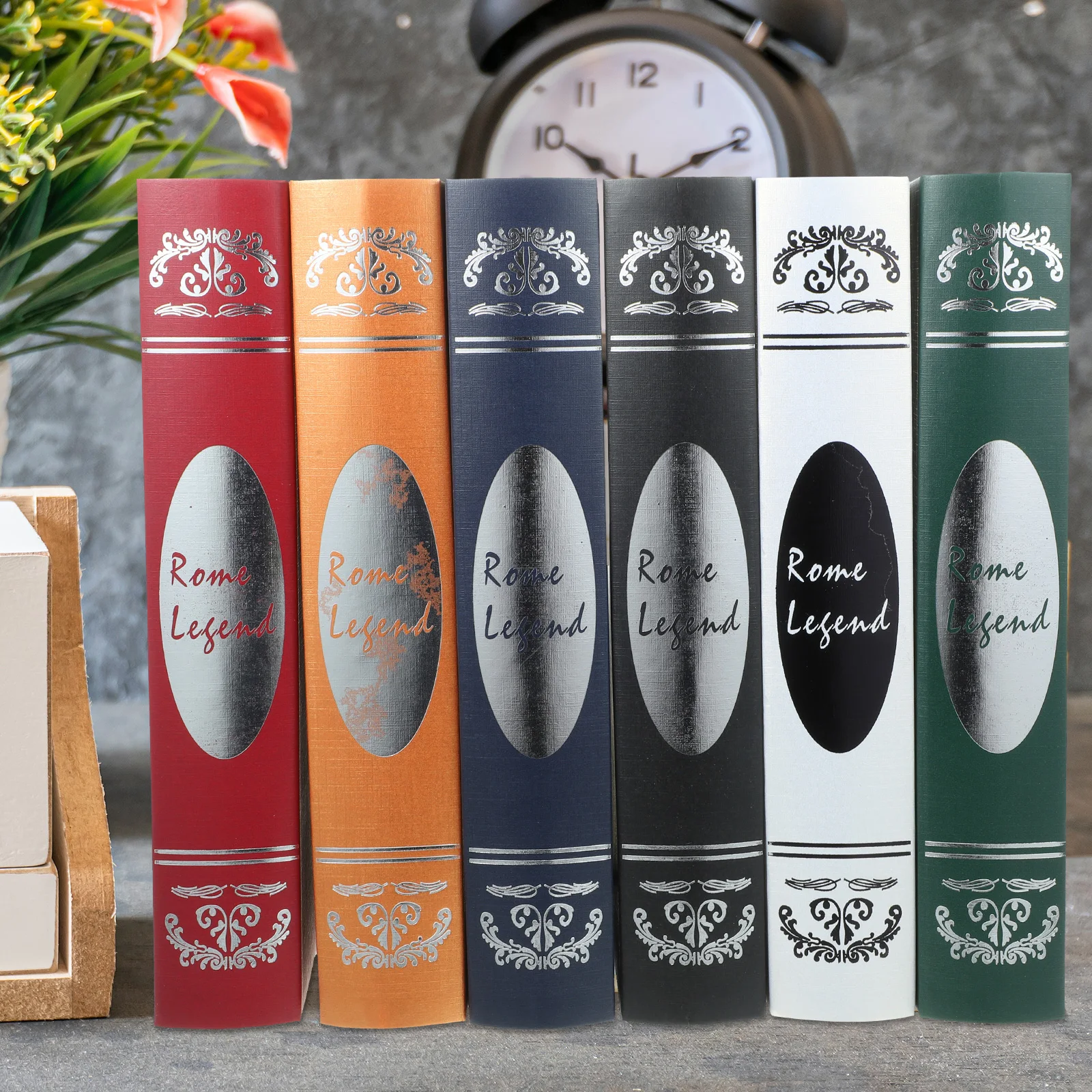 

6pcs Retro Faux Book Decorative Simulation Ornament Household Display Prop For Home Office Desktop Coffee Table Fake Book