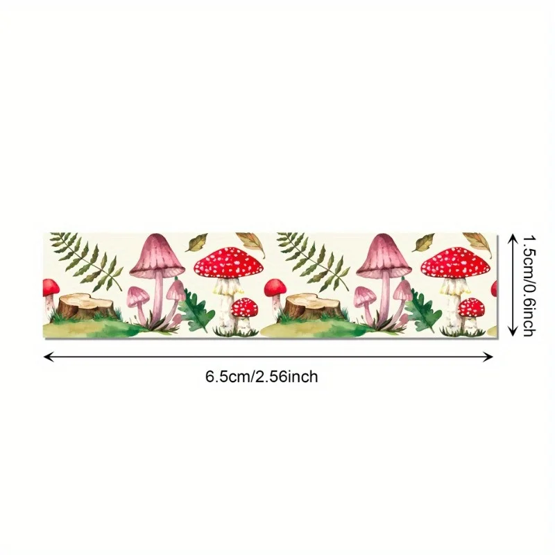 12 Rolls/Set, Mushroom Plant Washi Tape Set - 12 Rolls Decorative Sticky Masking Tape Scrapbooks, DIY Party Decorations