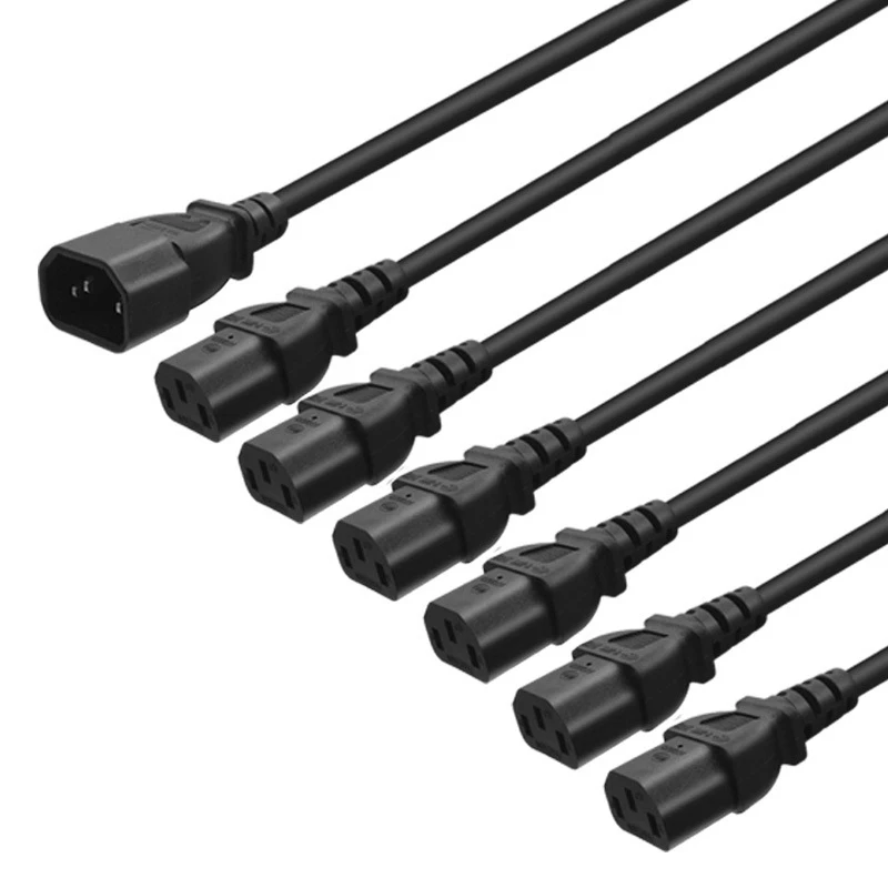 Power Extension Cord, One-Point Six-Intermediate Cross-Line High-Power C14 To 6XC13 Power Cord For Ups Pdu