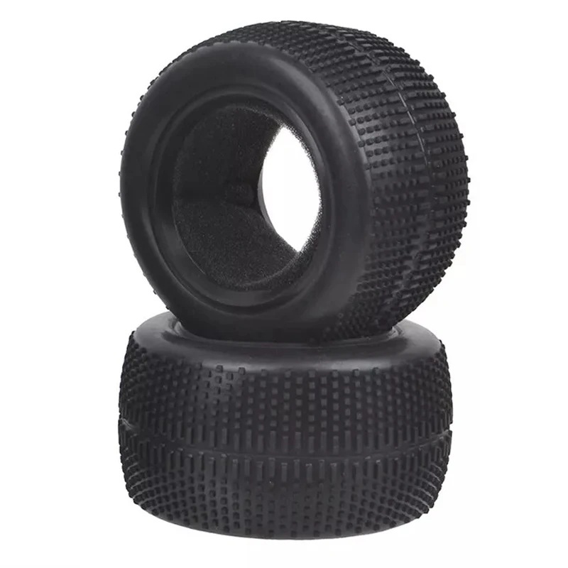 Front Rear Soft Tires for Tamiya DF-02 DT-02 DT-01 DT-03 Neo Mighty Frog TD2 DN-01 1/10 2WD Buggy Chassis （Soft Rubber Tire)