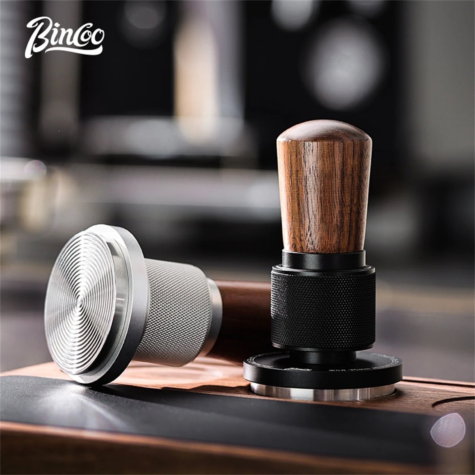 Bincoo 51mm/58mm Espresso Tamper,30lb Consistent Pressure Coffee Tamper with Stainless Steel Ripple Base,Barista Espresso Tamper