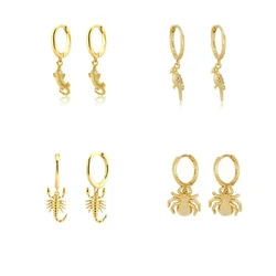Gold Silver Color Animal Lizard Crocodile Drop Earring for Women Jewelry Accessories