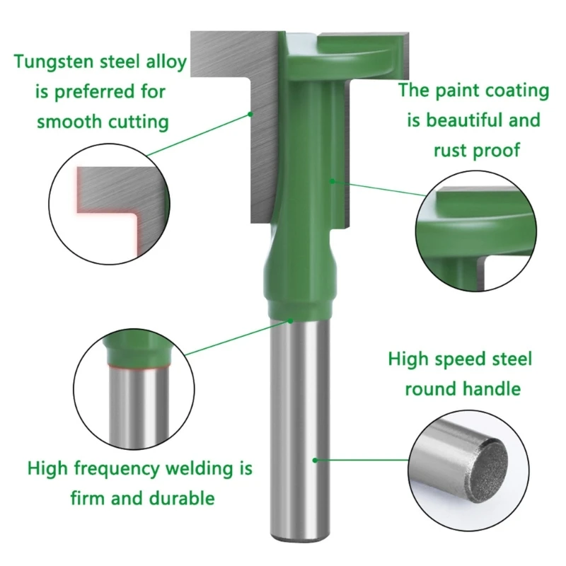 Milling Bits 8PCS T Slot Set With Reinforced Preventive Coating For Cabinet