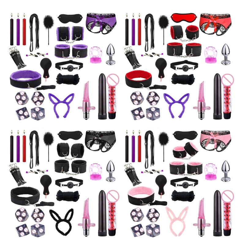 

25Pcs Couples Sex Toy for Adult Game Erotic BDSM Sex Kits Bondage Sex Game Whip Gag SM-Bdsm Nipple Clamp