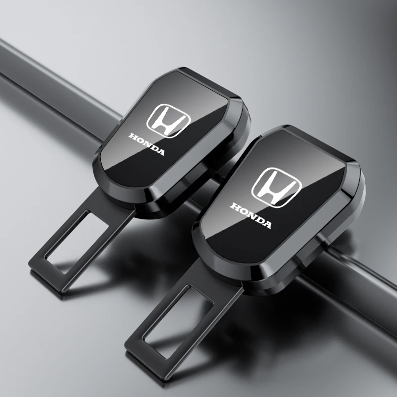 1/2pc Car Metal Logo Seat Belt Extender Safetybelt Buckle Clip Plug For Honda Mugen Jazz Insight Freed Fit CRV Civic Accord City