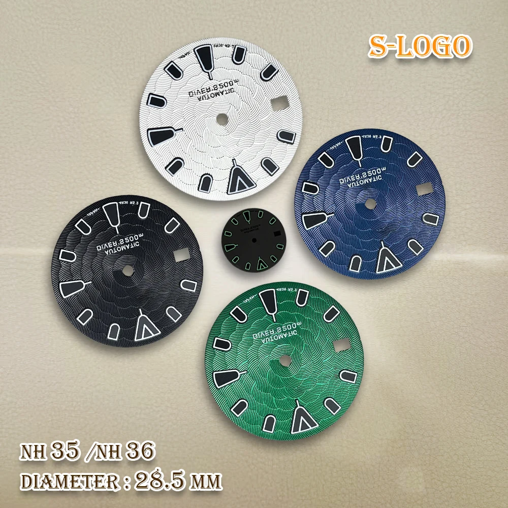 

28.5mm S Logo NH35 Lotus pattern white Watch Dial Suitable for NH36 Movement High Quality Watch Accessories Watch Repair Tools